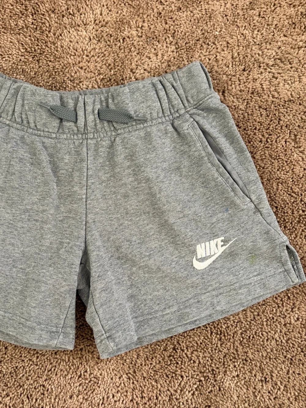 Nike Gray Athletic Shorts with White Logo